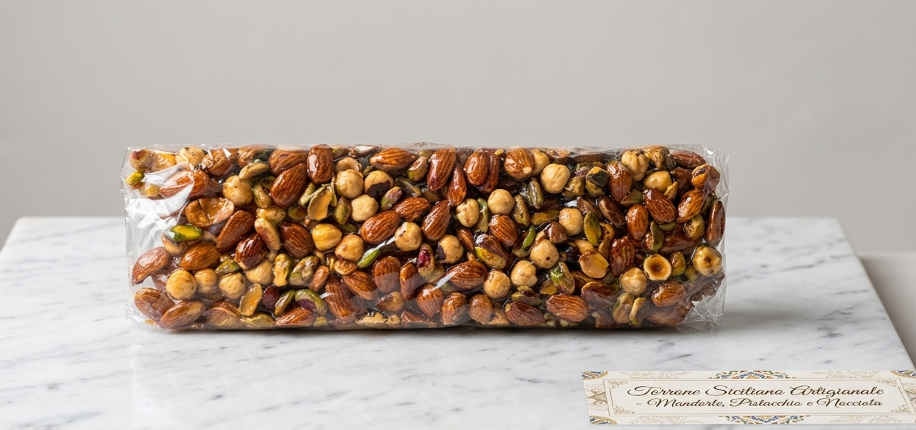 Croccante di mandorla, nocciola e pistacchio